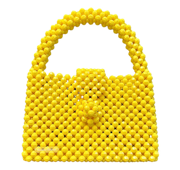 Handmade Bright Yellow Beaded Bag Susanne Ferrante