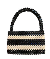 Handmade Black & Ivory Beaded Bag
