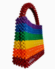 Handmade Rainbow Beaded Bag Large
