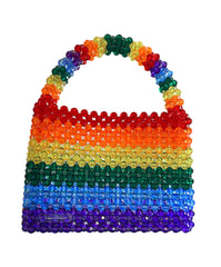 Handmade Transparent Rainbow Beaded Bag