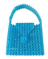 Handmade Transparent Light Blue Beaded Bag