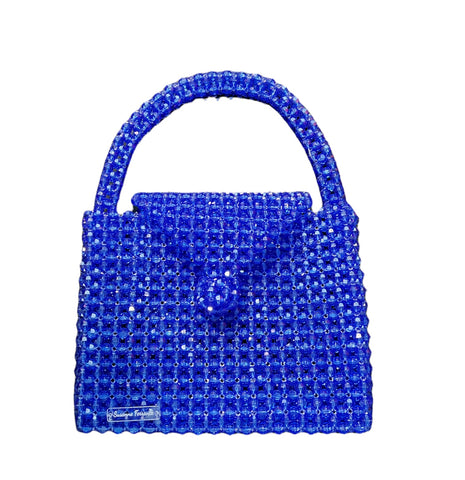 Handmade Transparent Blue Beaded Bag