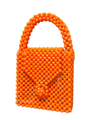 Handmade Orange Beaded Bag