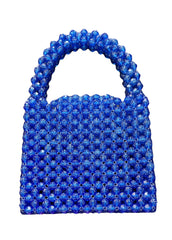 Handmade Transparent Sparkle Blue Beaded Bag