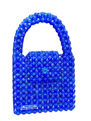Handmade Transparent Sparkle Blue Beaded Bag