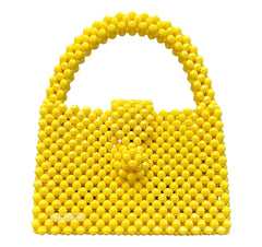 Handmade Bright Yellow Beaded Bag