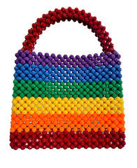 Handmade Rainbow Beaded Bag Large