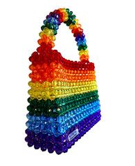 Handmade Transparent Rainbow Beaded Bag