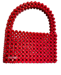 Handmade Red Beaded Bag