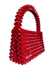 Handmade Red Beaded Bag