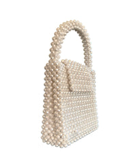 Handmade White Pearl Beaded Bag