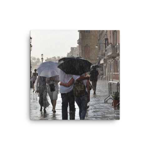 Italian Walk in the Rain Canvas photo