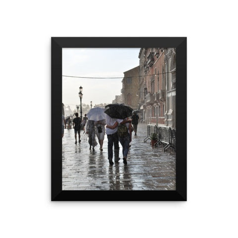 Walking in the Rain Framed Poster Photo